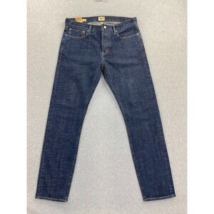 J Crew Jeans Mens 33x32 484 Selvedge Denim Dark Wash Button Fly Premium Material